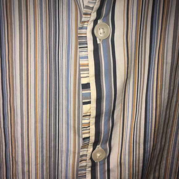 Alfani Cotton Blend XL Long Sleeve Button Front Striped Shirt - Picture 5 of 7